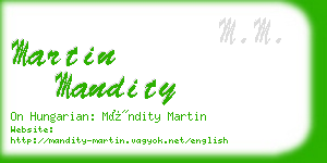 martin mandity business card